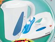 Essentials Steam & Spray Iron-1600W/Corded Kettle-1.7Ltr Each