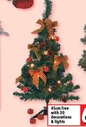 45cm Tree With 20 Decorations & Lights