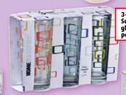 3-Piece Colour Squares Hi-Ball Glasses Assorted-per set