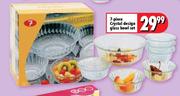 7-Piece Crystal Design Glass Bowl Set