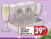 6-Piece Chatsworth Wine/Flute Glasses-per set