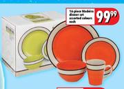 16-Piece Madeira Dinner Set Assorted Colours-each