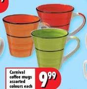 Carnival Coffee Mugs Assorted Colours Each