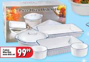 7-Piece Blue Rim Oven Dish Set