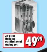 24-Piece Hanging Stainless Steel Cutlery Set
