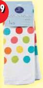2-Piece Spotted Kitchen Towels Assorted Each