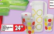 Citrus/Funky Dots Pitcher Set-5 Piece