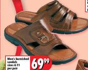 Men's Burnished Sandals Sizes 6-11-per pair