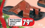Men's Burnished Comfort Sandals Sizes 6-11-per pair