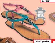 Ladies' Genuine Leather Diamante Sandals Sizes 3-8-per pair