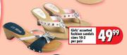 Girls' Assorted Fashion Sandals Sizes 10-2-per pair