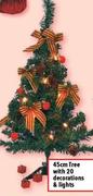 Tree With 20 Decorations & Lights-45cm