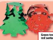 Green Tree/Red Santa Christmas Foil Burst-Each
