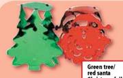Green Tree/Red Santa Christmas Foil Burst Each