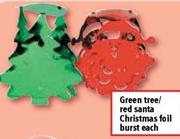 Red Santa Christmas Foil Burst Each 
