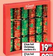 23cm Foil Christmas Crackers 6's