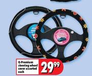 Q-Premium Steering Wheel Cover Assorted-each
