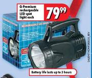 Q-Premium Rechargeable LED Spot Light-each