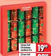 Foil Christmas Crackers-6's 23cm