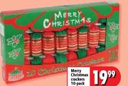 Merry Christmas Crackers-10 Pack