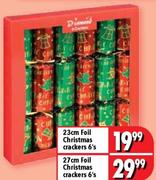 23cm Foil Christmas Crackers-6's