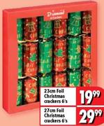 27cm Foil Christmas Crackers-6's