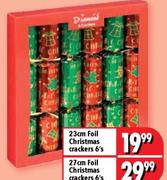 27cm Foil Christmas Crackers-6's