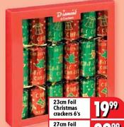 23cm Foil Christmas Crackers-6's