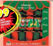Crepe Christmas Crackers-6's