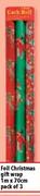Foil Christmas Gift Wrap 1Mtr*70Cm-3 Pack