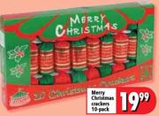 Merry Christmas Crackers-10 Pack