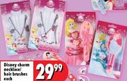 Disney Charm Necklace/Hair Brushes-Each