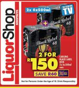 Carling Black Label Beer Cans-2 x 6 x 500ml