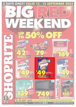 Shoprite Northern Cape & Free State : Big Red Weekend (13 September - 15 September 2024), page 1