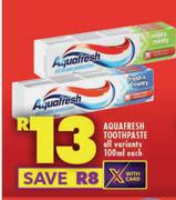 Aquafresh Toothpaste-100ml Each