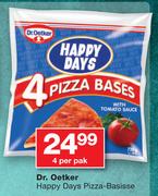 Dr.Oetker Happy Days Pizza-Basisse-4's Per Pak