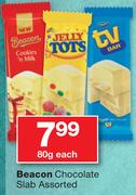 Beacon Chocolate Slab Assorted-80g Each