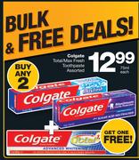 Colgate Total/Max Fresh Toothpaste Assorted-2x75ml