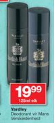 Yardley Deodorant Vir Mans Verskeidenheid-125ml Elk