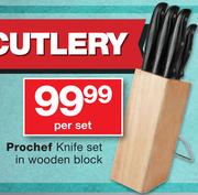 Prochef Knife Set In Wooden Block-Per Set