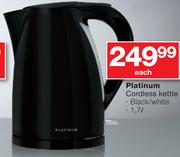 Platinum 1.7Ltr Cordless Kettle Black/White-Each