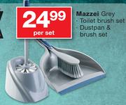 Mazzei Grey Toilet Brush Set, Dustpan & Brush Set-Per Set