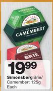 Simonsberg Brie/Camembert-125g Each