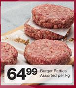 Burger Patties Assorted-Per Kg