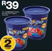 Danone Nutriday Smooth/Fruit Yoghurt Assorted-2x1Kg