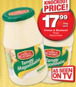 Crosse & Blackwell Tangy Mayonnaise-750g Each