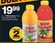 Wild Island Fruit Flavoured Dairy Mix Concentrate Assorted-2 x 1Ltr