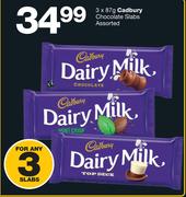 Cadbury Chocolate Slabs Assorted-3 x 87g