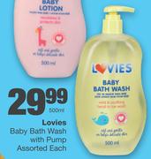 Lovies Baby Bath Wash With Pump Assorted-500ml Each