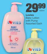 Lovies Baby Lotion With Pump Assorted-500ml Each